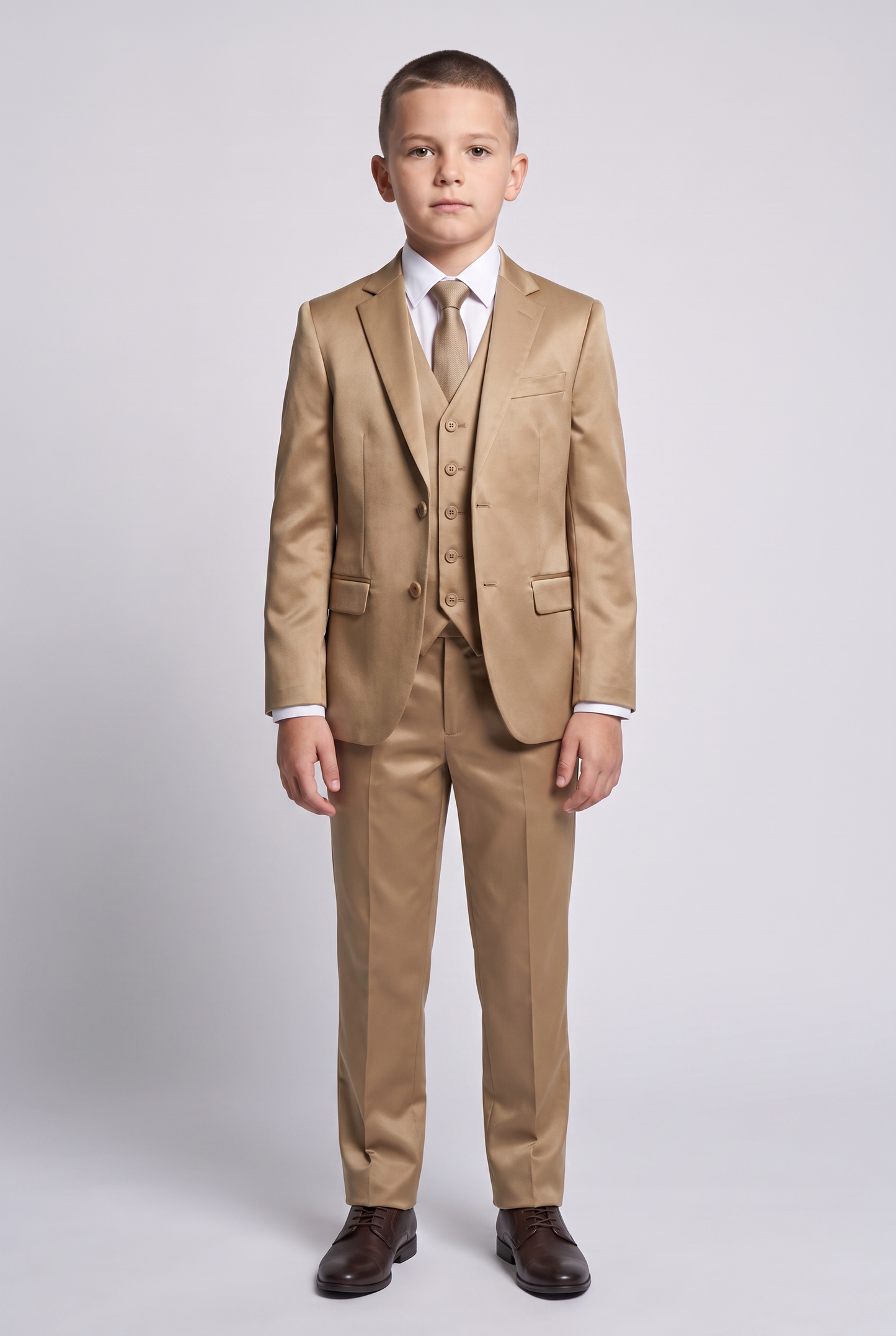 Colete Infantil Slim Italiano Poliviscose - Cáqui