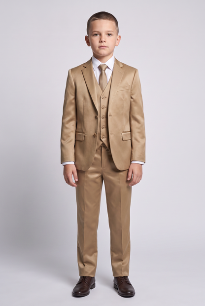 Colete Infantil Slim Italiano Poliviscose - Cáqui