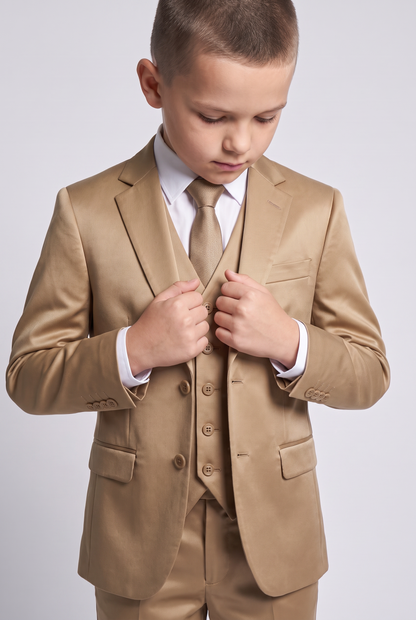 Colete Infantil Slim Italiano Poliviscose - Cáqui