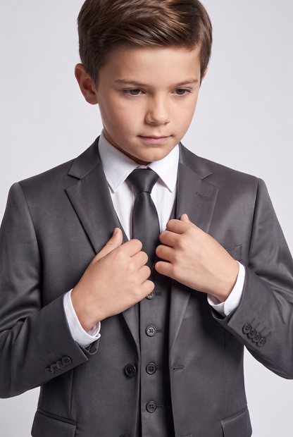 Colete Infantil Slim Italiano Poliviscose - Grafite