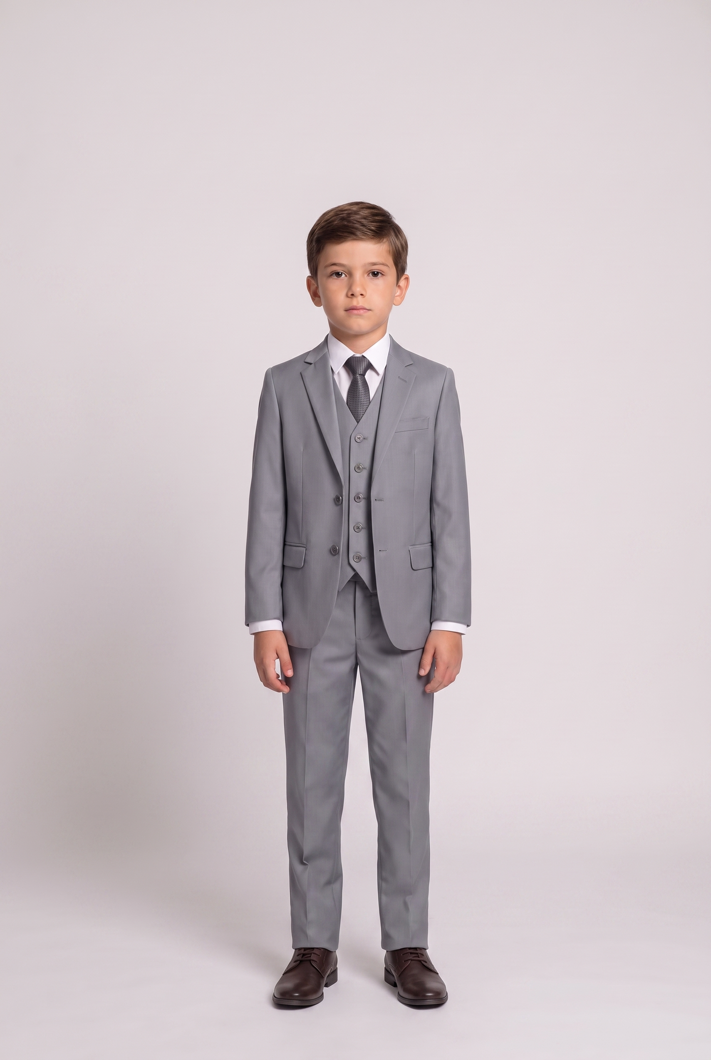Colete Infantil Slim Italiano Poliviscose - Cinza Médio