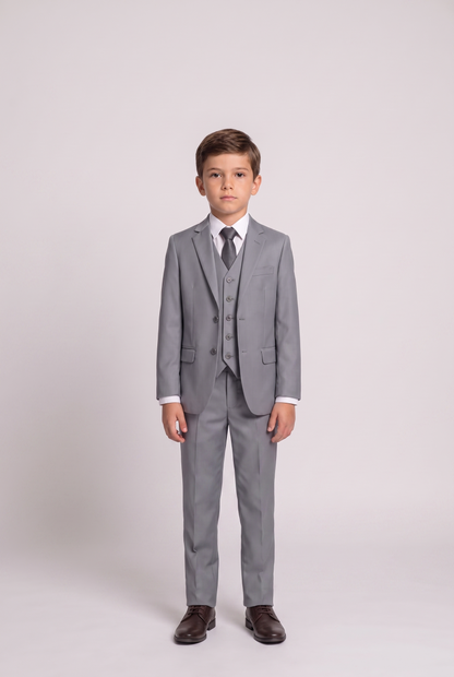 Colete Infantil Slim Italiano Poliviscose - Cinza Médio