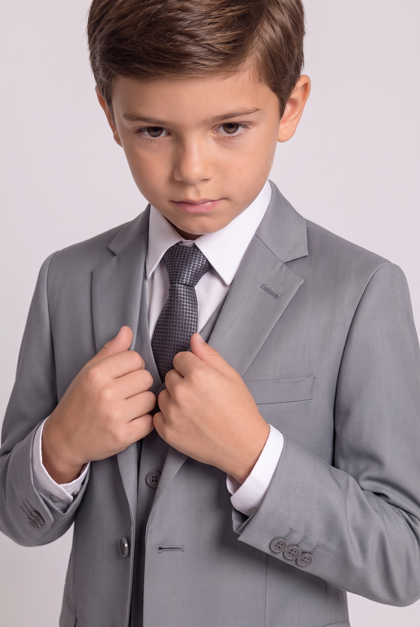 Blazer Infantil Slim Italiano Poliviscose - Cinza Médio