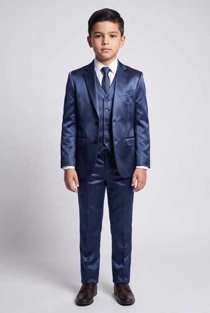 Colete Infantil Slim Italiano Poliviscose - Azul Índico