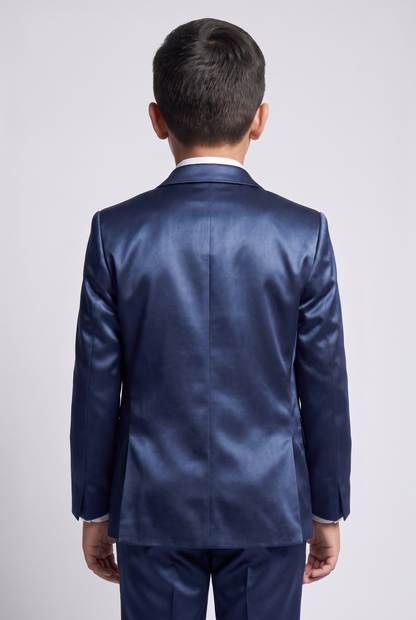 Blazer Infantil Slim Italiano Poliviscose - Azul Índico