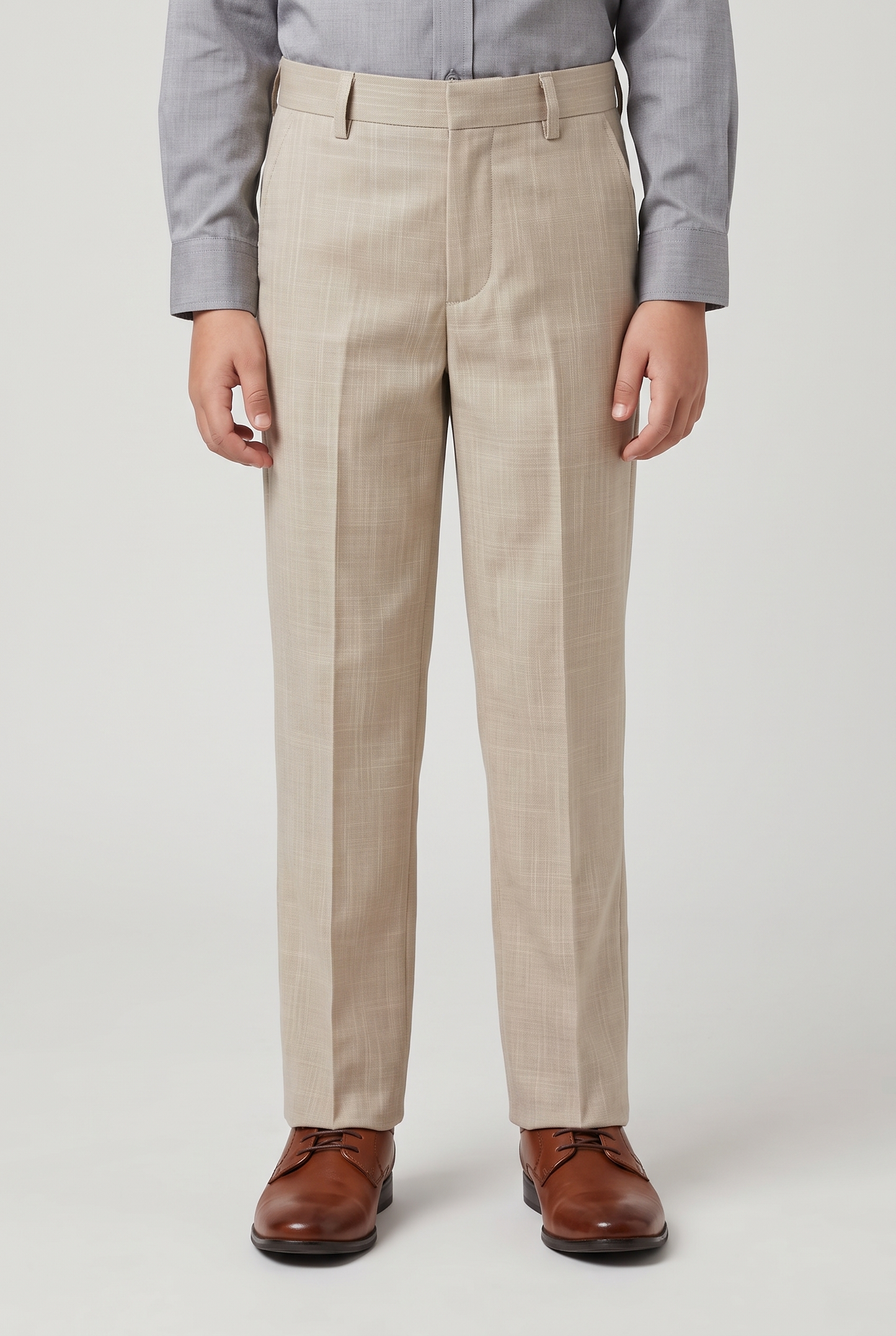 Calça Infantil Slim Italiano Melange - Bege