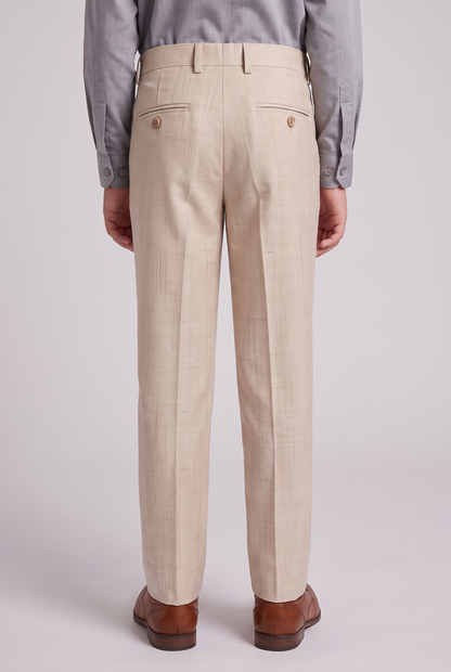 Calça Infantil Slim Italiano Melange - Bege