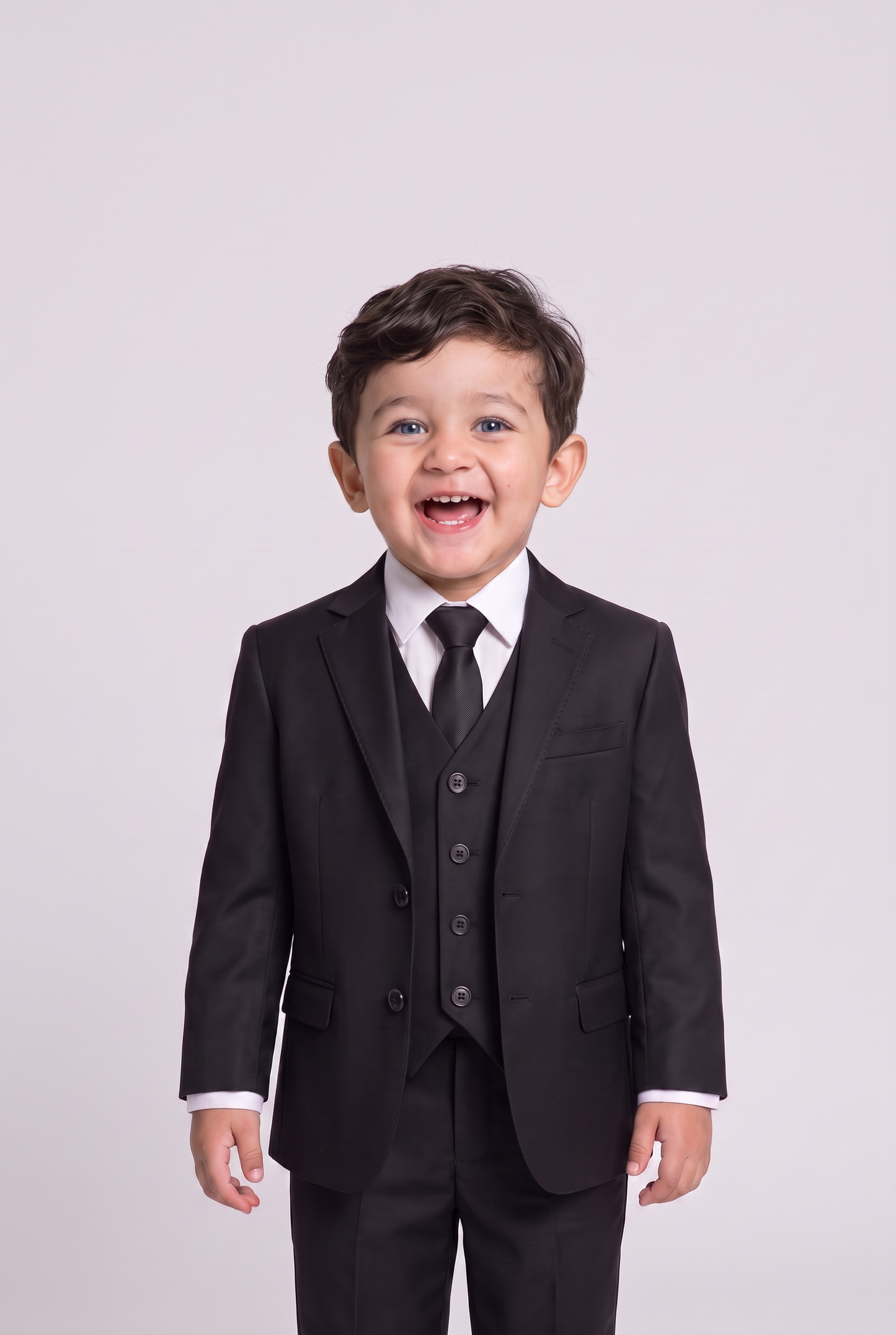 Nicolas terno infantil poliviscose preto - corpo inteiro