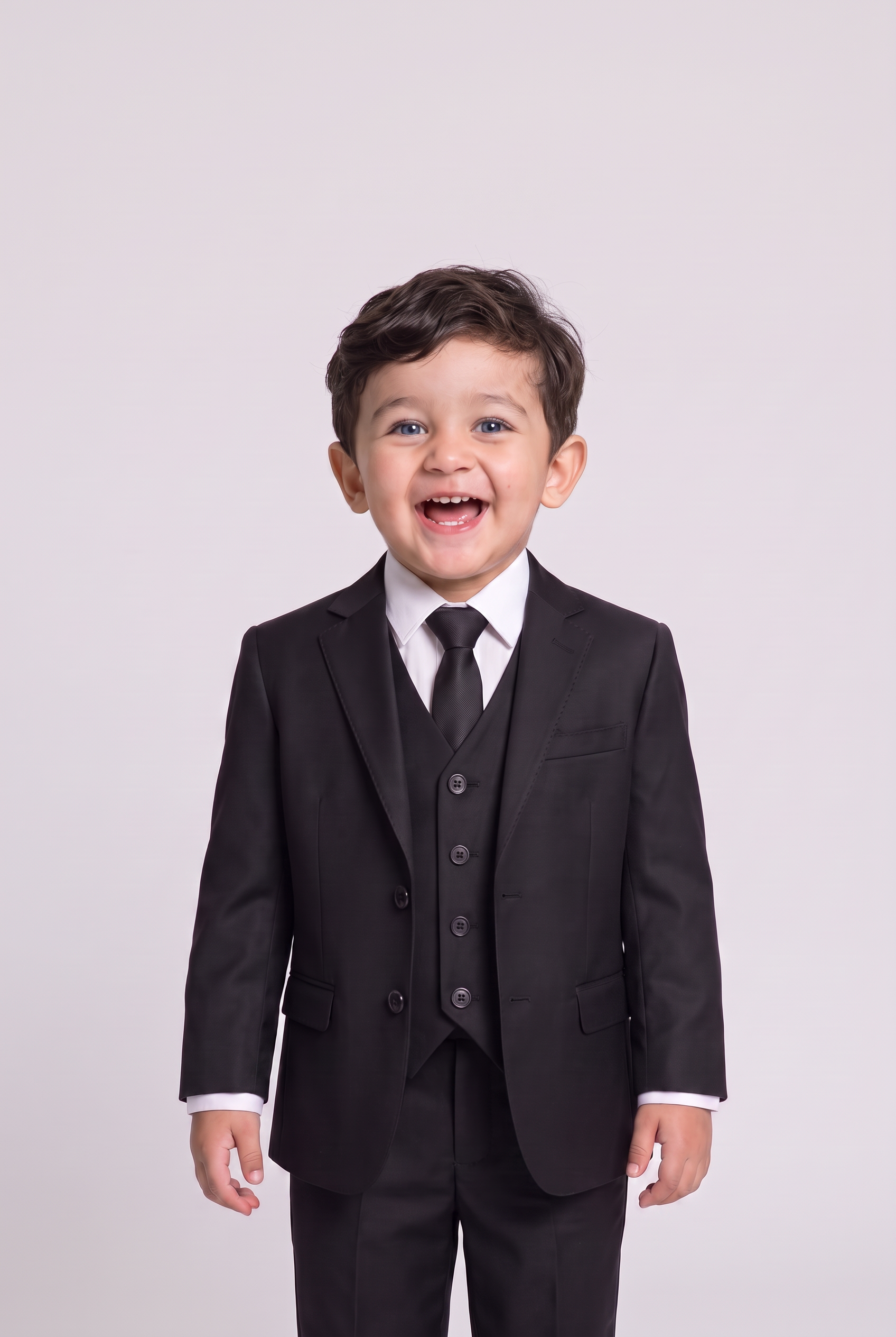 Nicolas terno infantil poliviscose preto - corpo inteiro