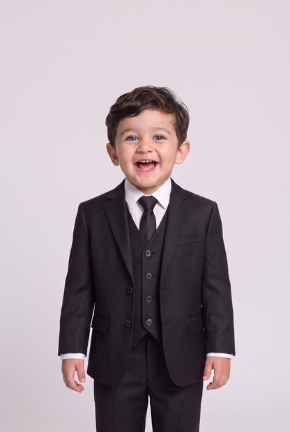 Nicolas terno infantil poliviscose preto - corpo inteiro