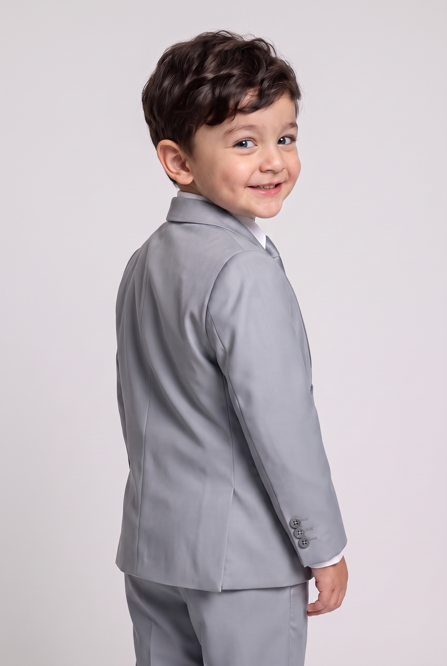 Nicolas terno infantil poliviscose cinza claro - costas