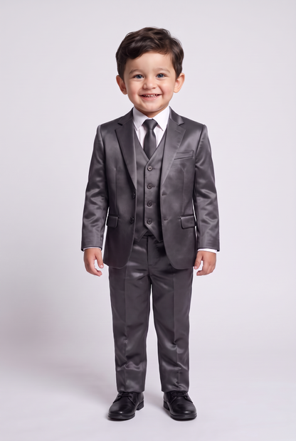 Nicolas terno infantil poliviscose chumbo - corpo inteiro