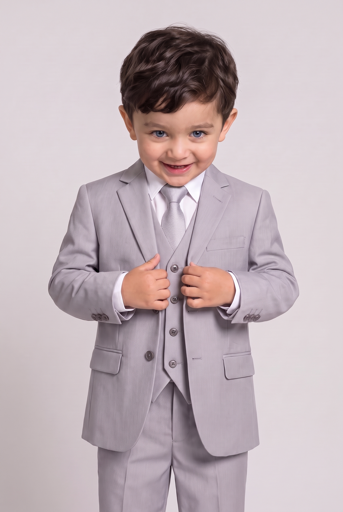 Terno Infantil Microfibra Cinza Claro - Nicolas