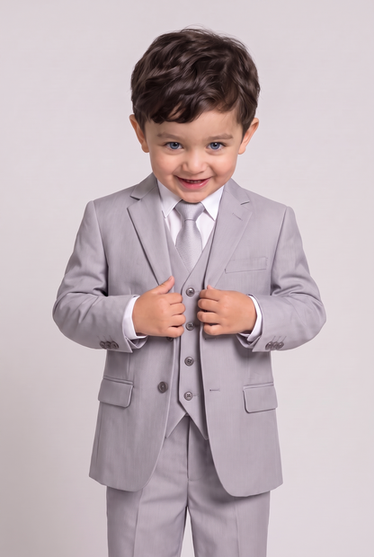 Terno Infantil Microfibra Cinza Claro - Nicolas