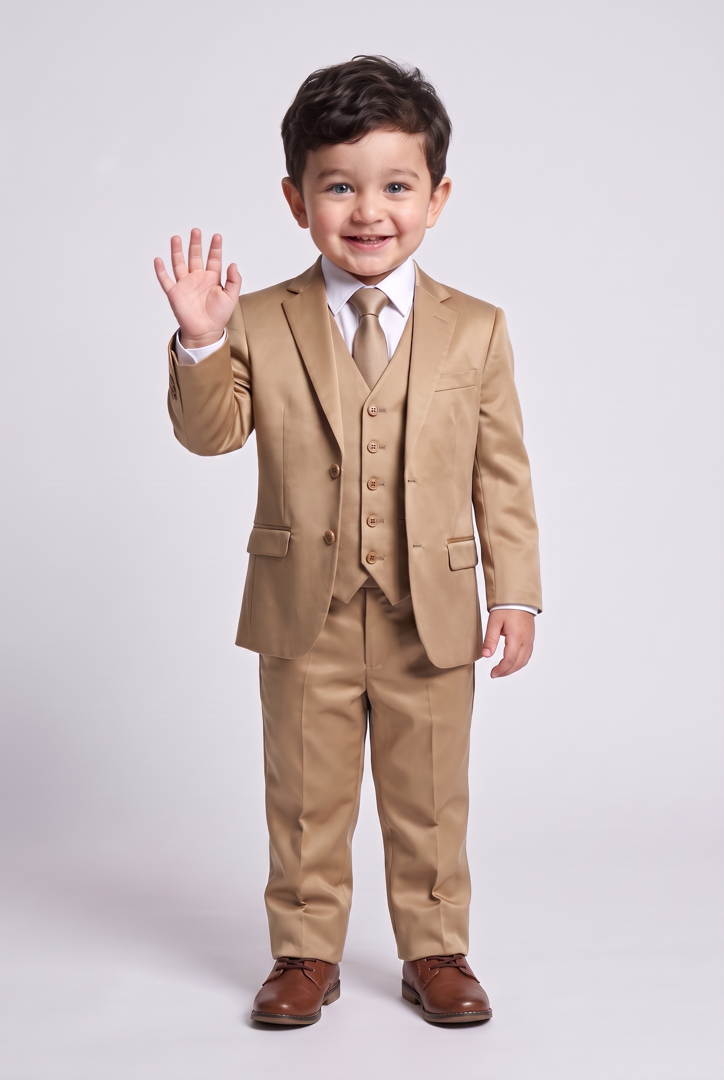 Nicolas terno infantil poliviscose caqui - acenando