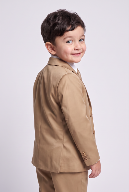 Nicolas terno infantil poliviscose caqui - costas