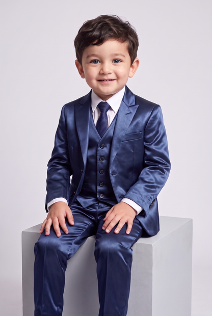 Nicolas terno infantil prada azul marinho sentado
