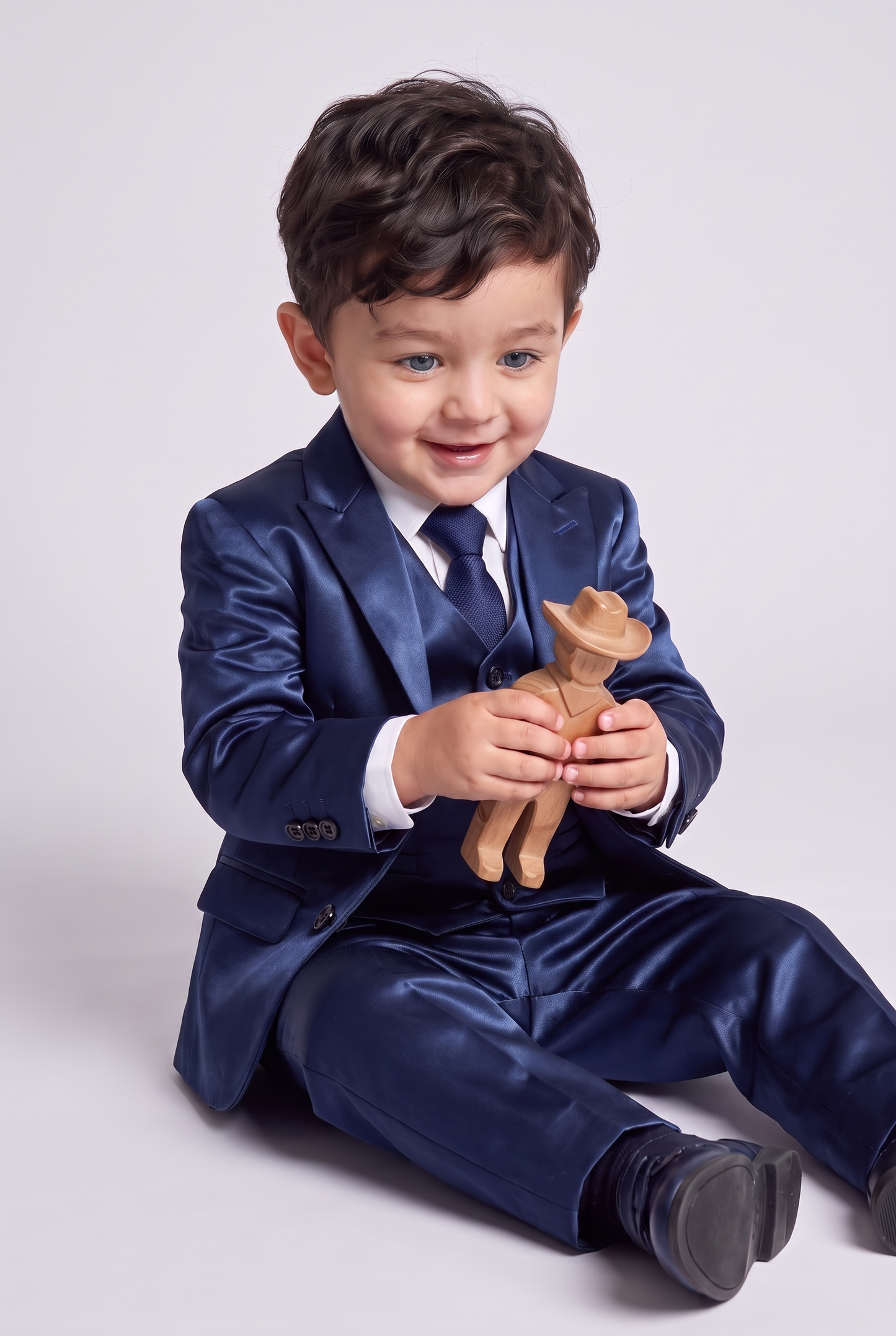 Nicolas terno infantil prada azul marinho sentado brinquedo