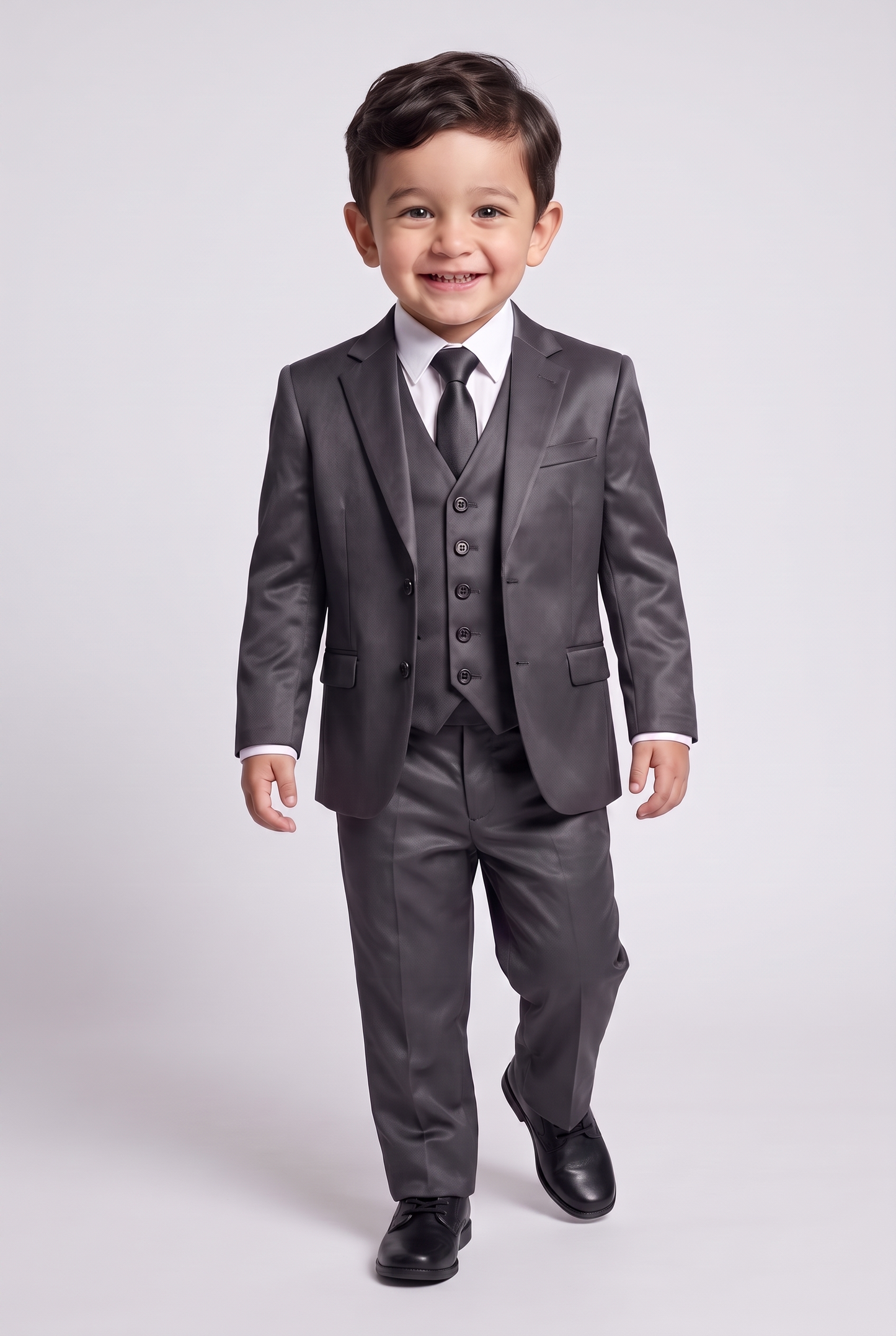Terno Infantil Slim Italiano Poliviscose Grafite - corpo inteiro
