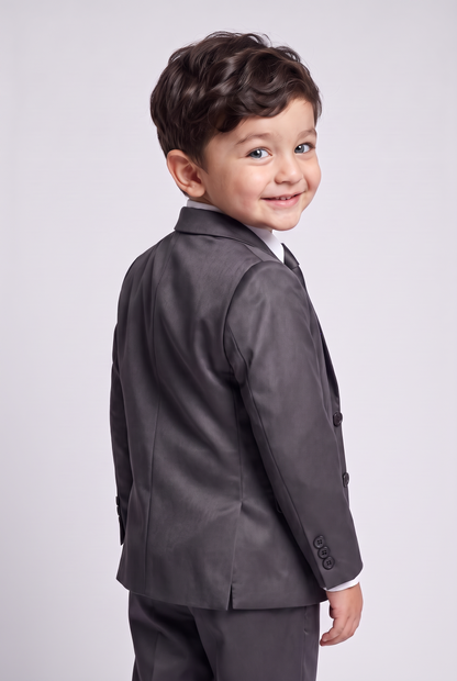 Terno Infantil Slim Italiano Poliviscose Grafite - costas