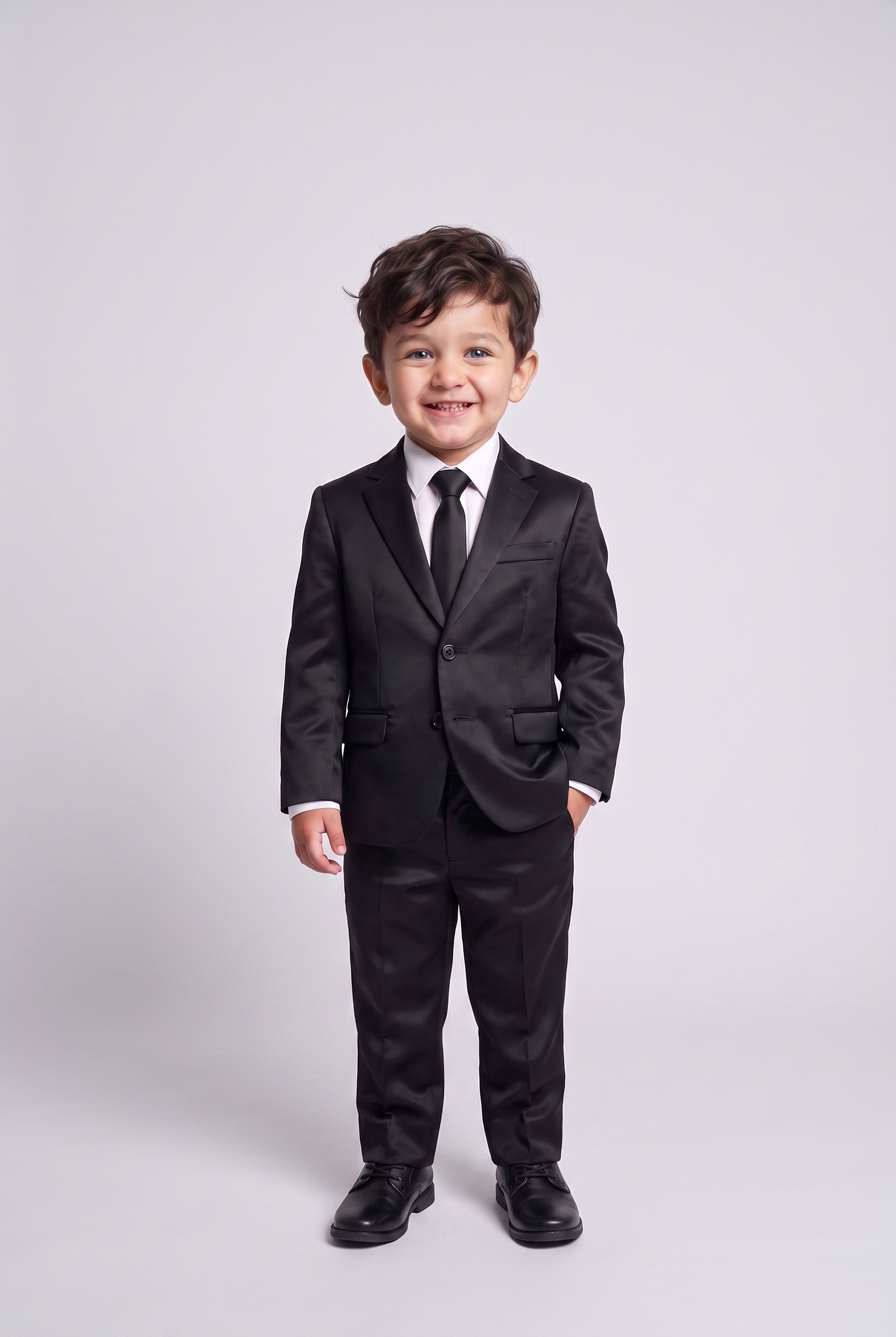 Costume Infantil Slim Italiano Poliviscose Preto - corpo inteiro