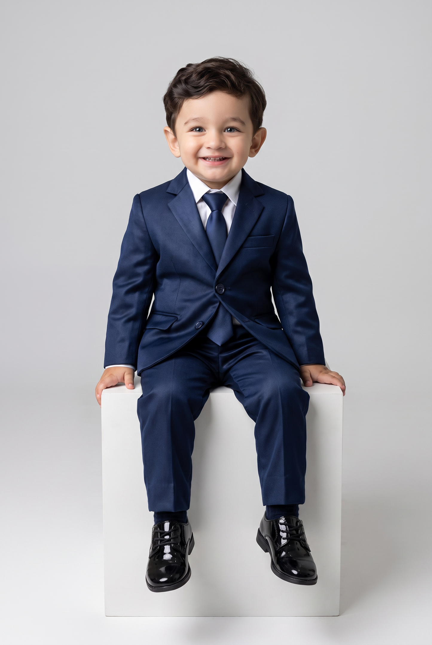 Costume Infantil Slim Italiano Poliviscose Azul Marinho - sentado