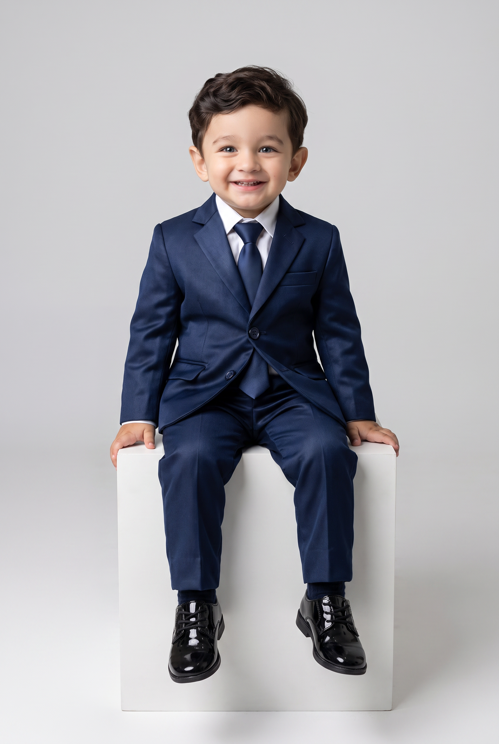 Costume Infantil Slim Italiano Poliviscose Azul Marinho - sentado