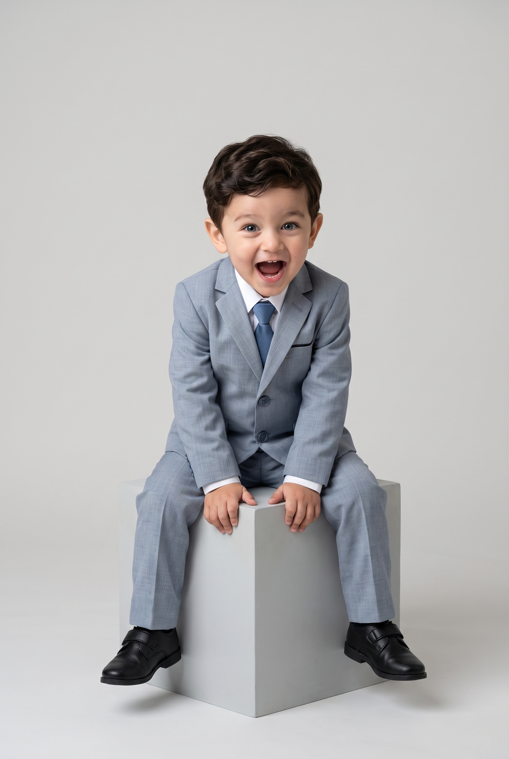 Costume Infantil Melange New Aço - sentado