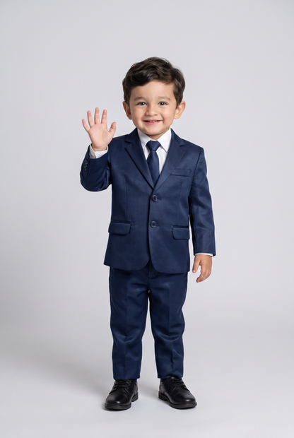 Costume Infantil Slim Italiano Poliviscose Azul Marinho - corpo inteiro