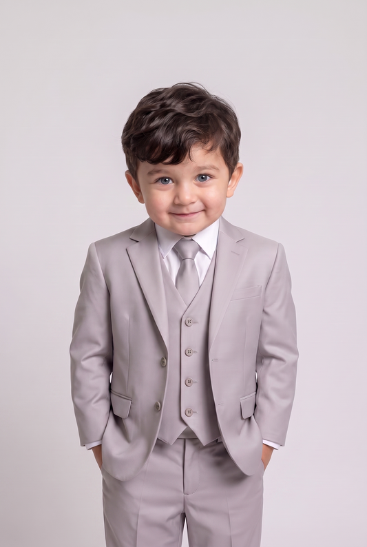 Terno Infantil Poliviscose Cinza Claro - Nicolas hero