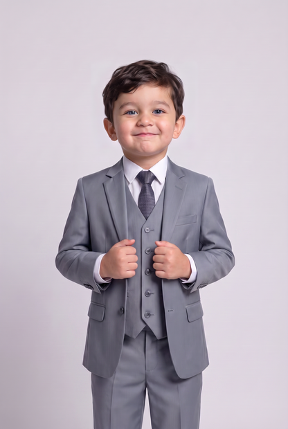 Terno Infantil Poliviscose Cinza Médio - Nicolas hero
