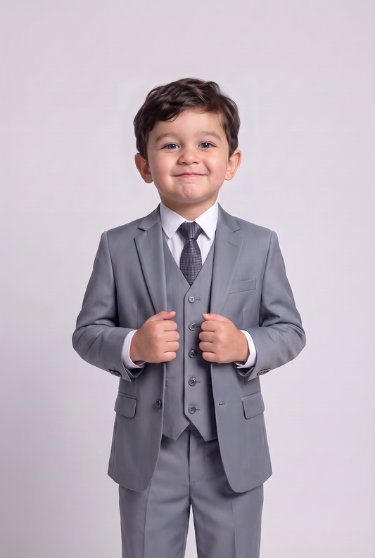 Terno Infantil Poliviscose Cinza Médio - Nicolas hero