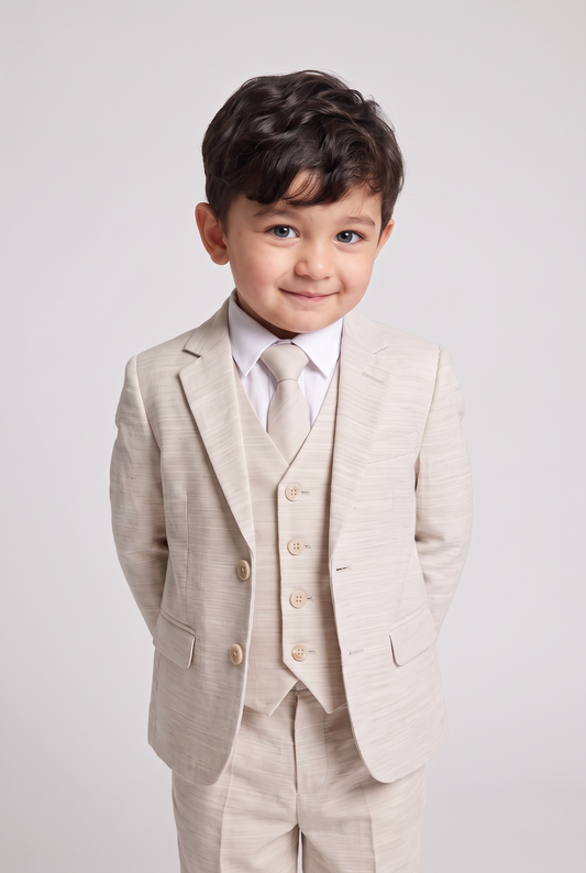 Terno Infantil Melange Bege - Nicolas hero