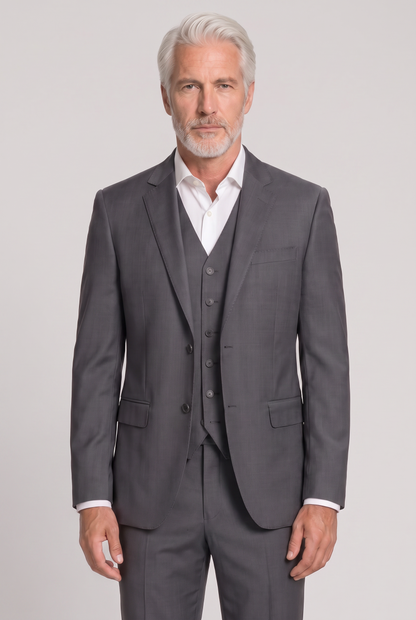 Terno Slim Italiano Lã Fria Chumbo