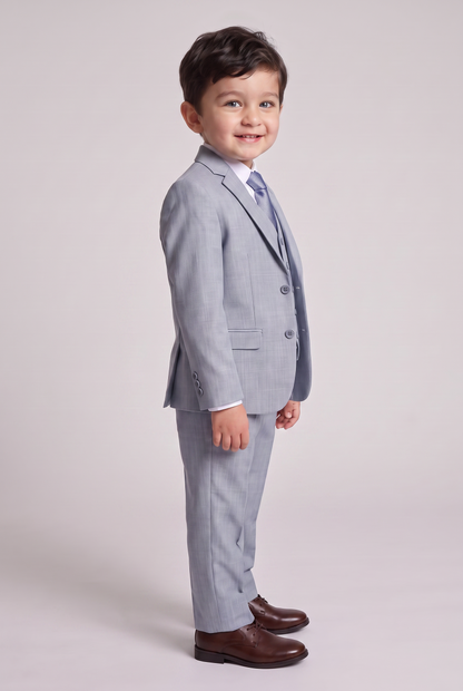 Terno Infantil Slim Italiano Melange New Aco - vista 3/4 lateral
