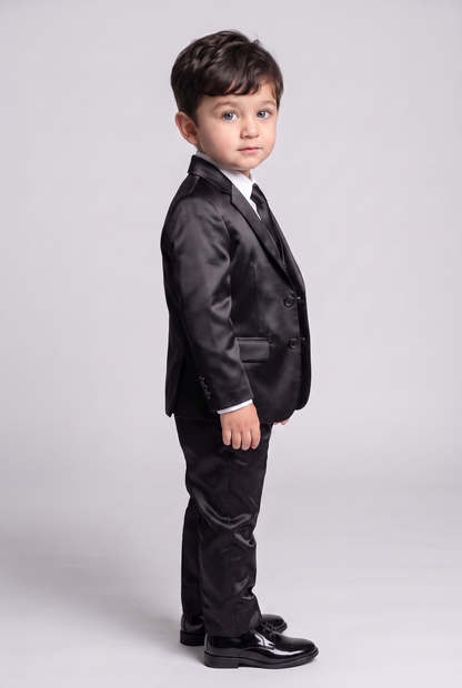 Terno Infantil Slim Italiano Prada Preto - vista 3/4 lateral