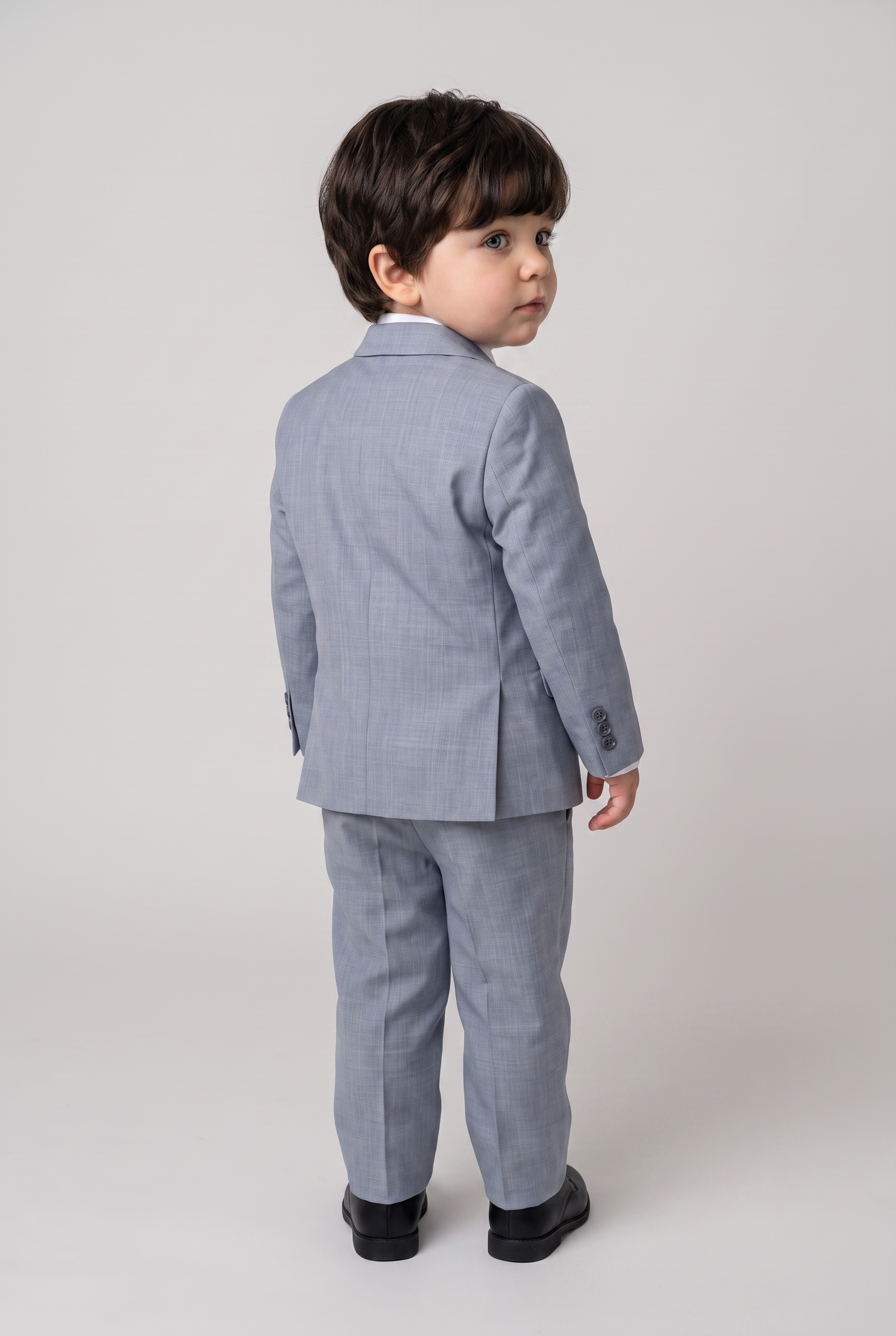 Costume infantil slim italiano melange new aco - vista de costas