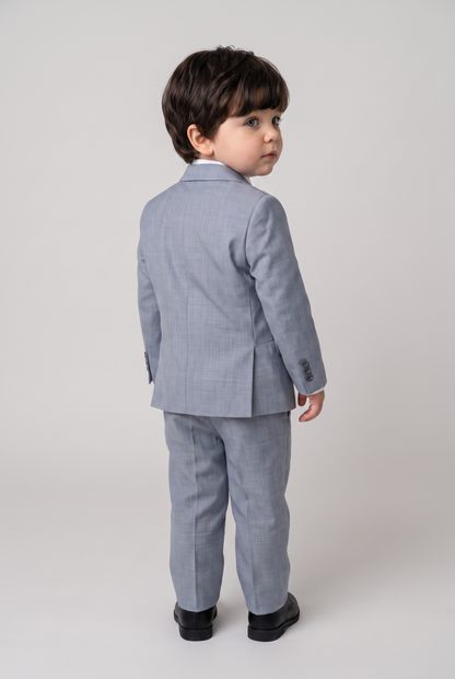Costume infantil slim italiano melange new aco - vista de costas