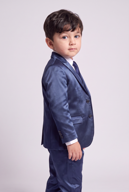 Terno Infantil Slim Italiano Prada Azul Marinho - vista 3/4 lateral