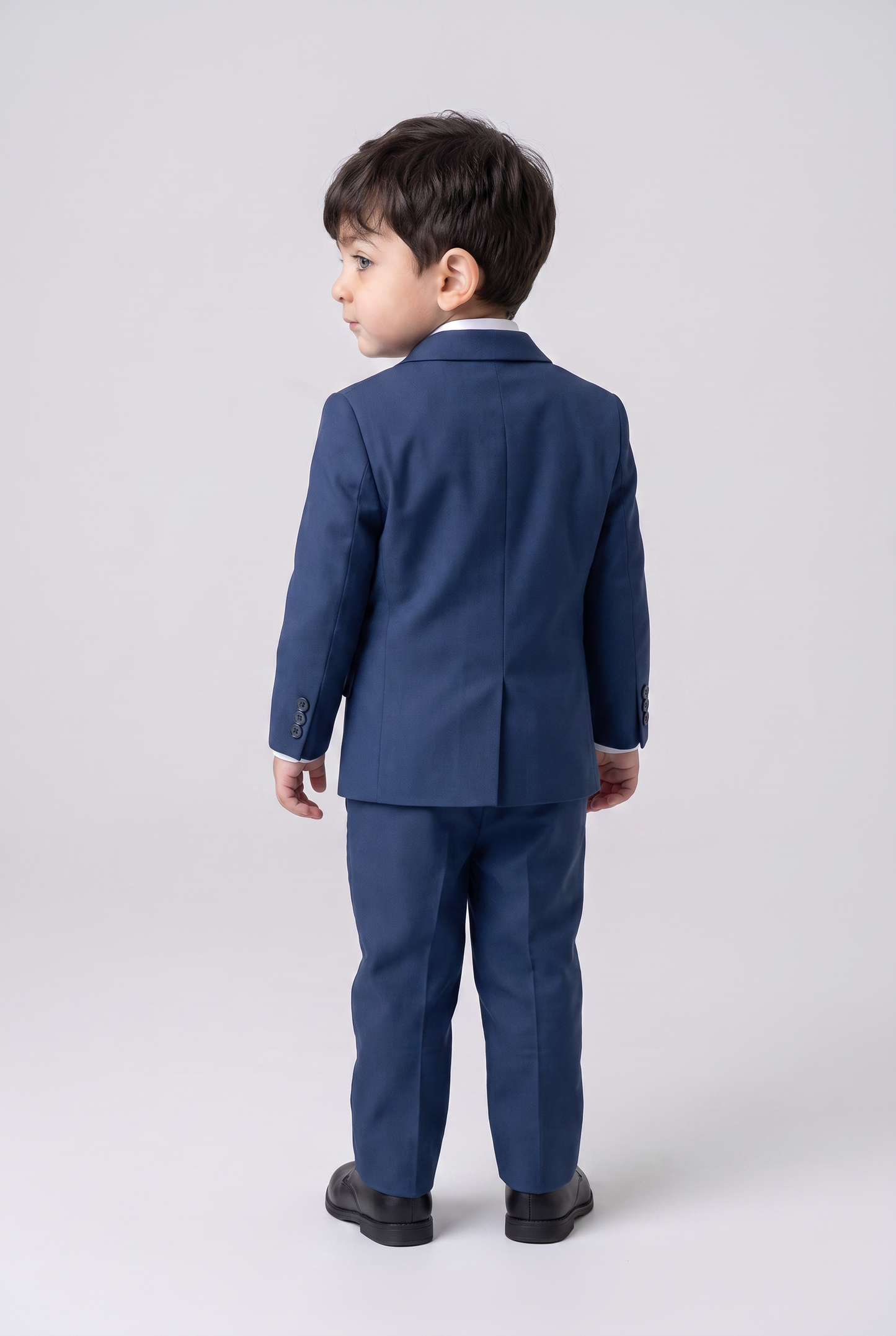 Costume Infantil Regular Italiano Microfibra Azul Indico - vista de costas