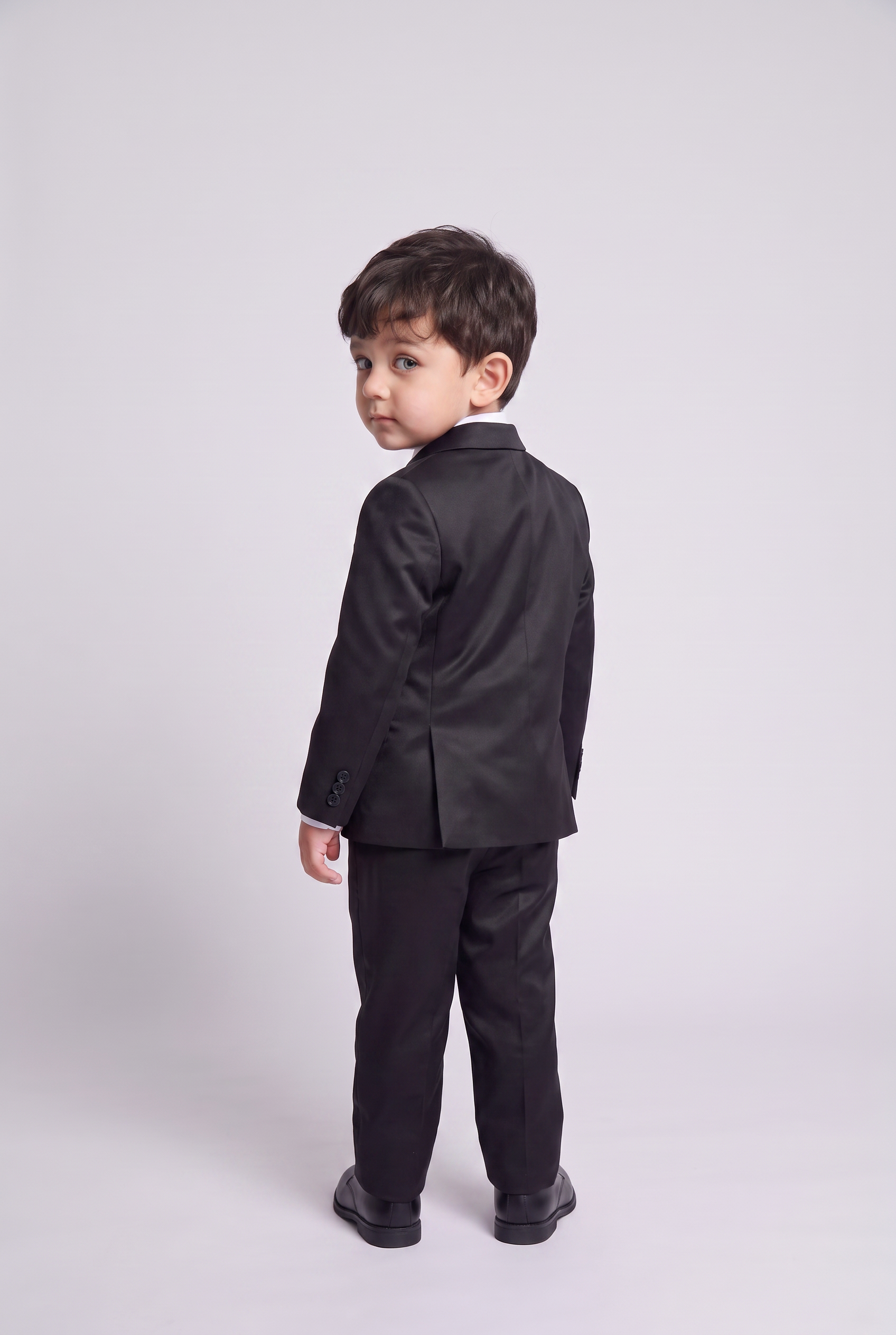 Costume Infantil Slim Italiano Poliviscose Preto - vista de costas