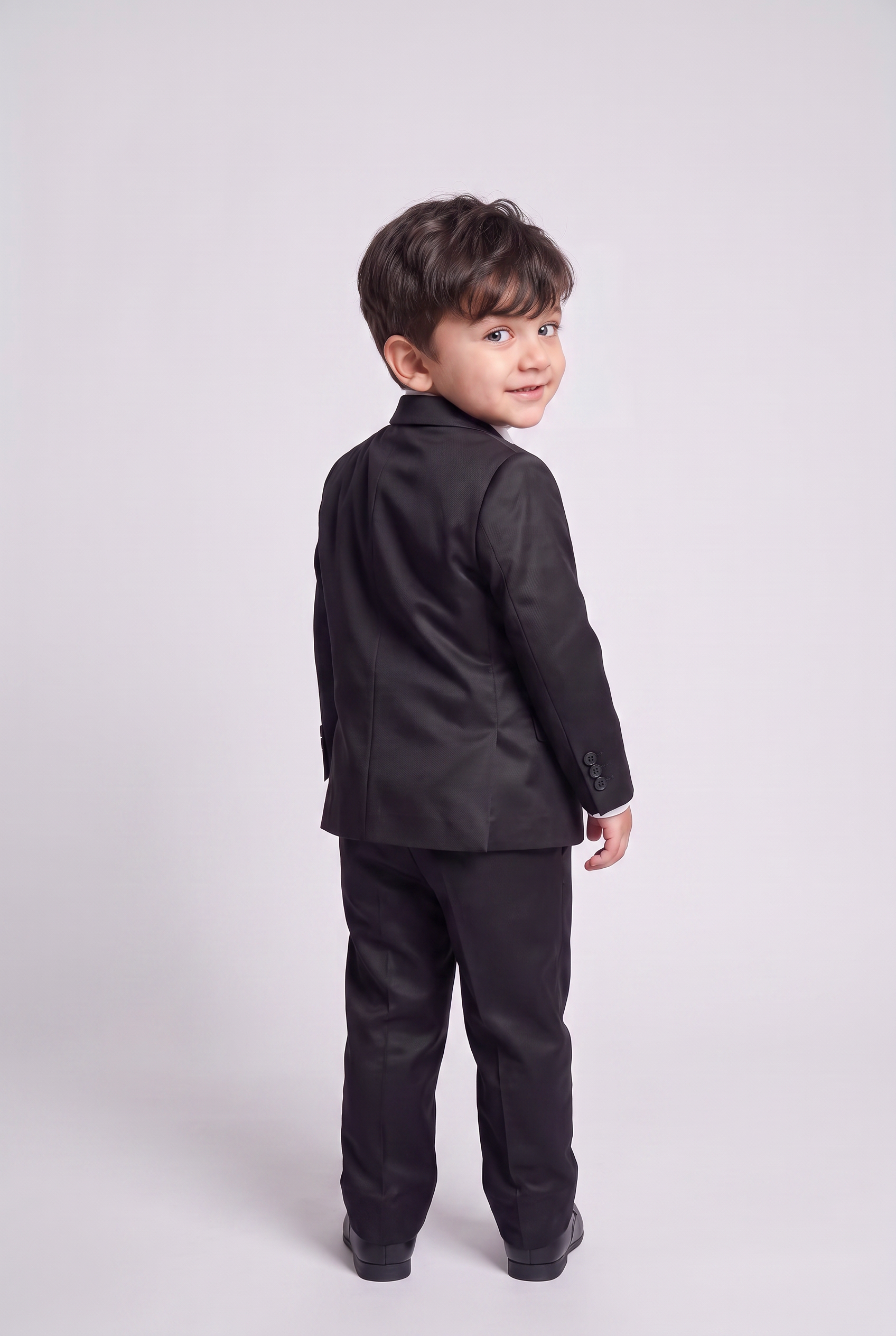 Terno Infantil Slim Italiano Poliviscose Preto - costas