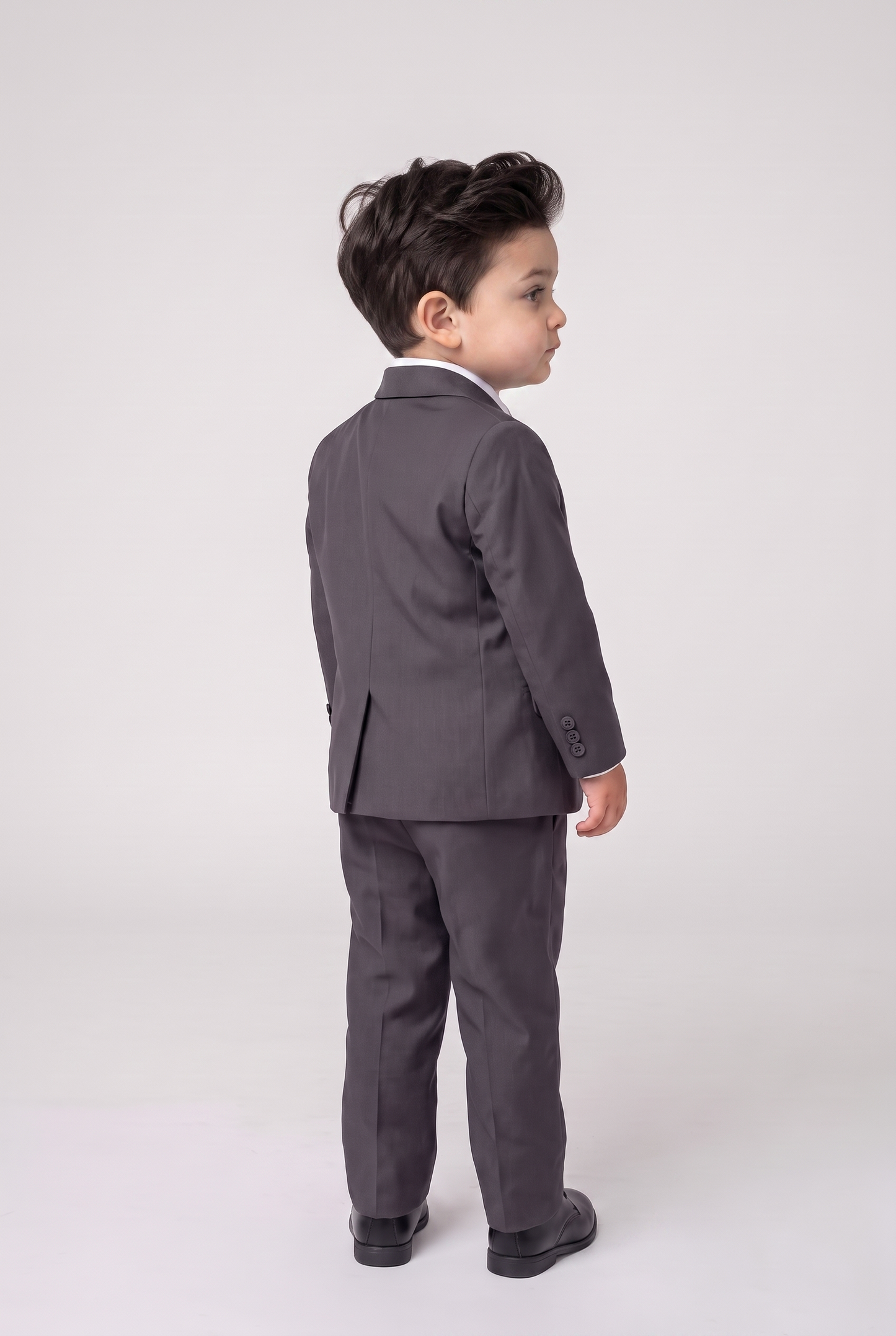 Costume infantil regular italiano microfibra chumbo - costas