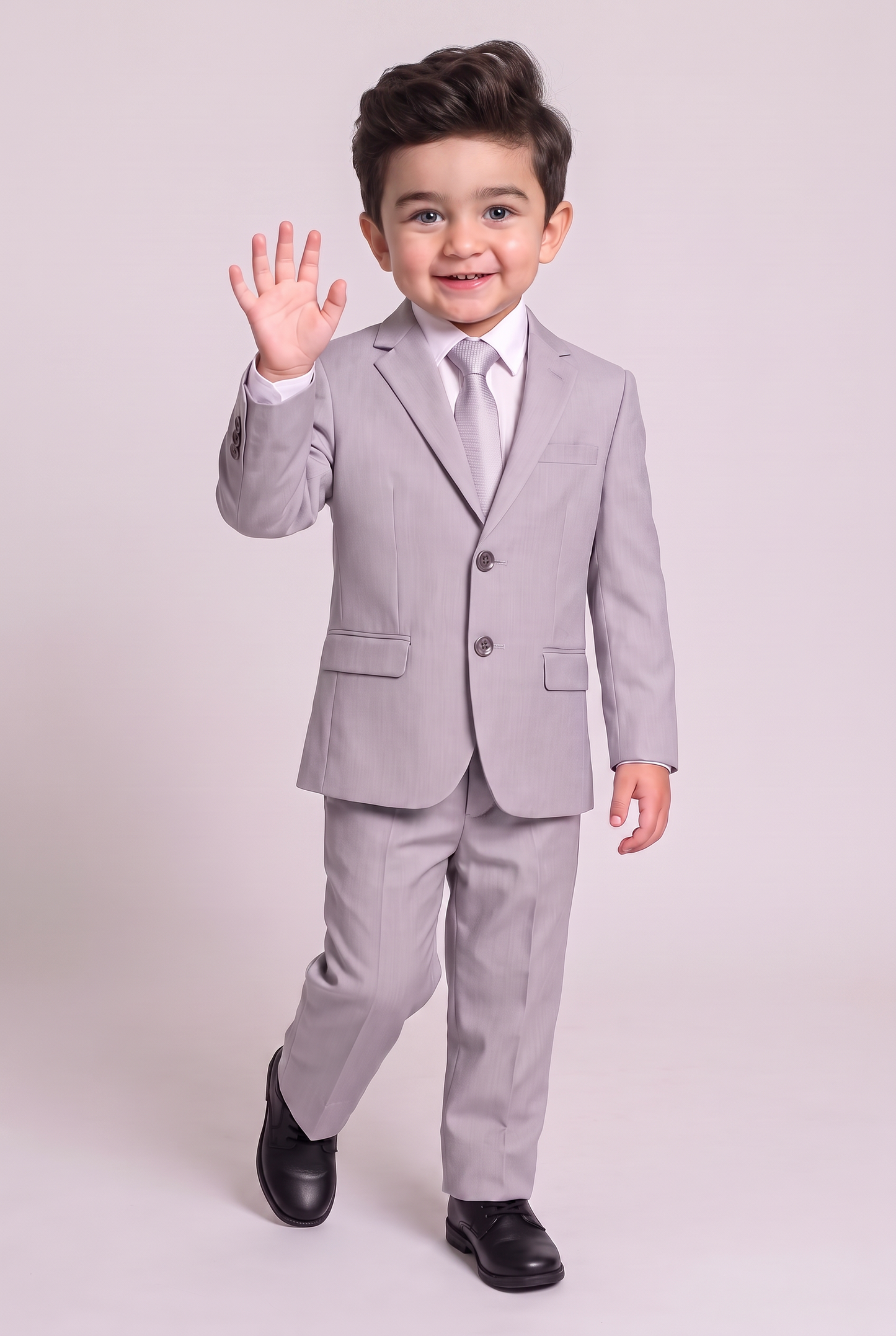 Costume infantil regular italiano microfibra cinza claro - acenando