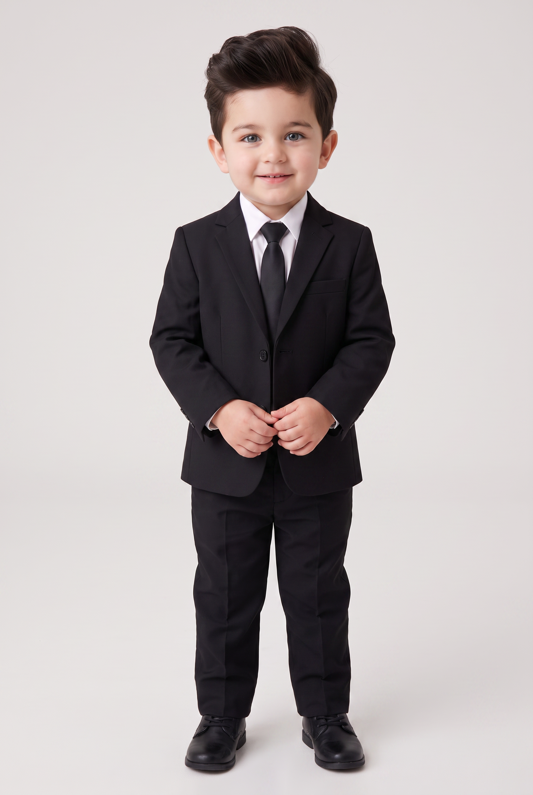 Costume infantil regular italiano microfibra preto - corpo inteiro