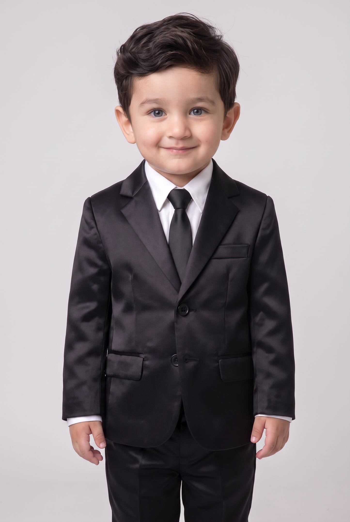 Costume Infantil Slim Italiano Prada Preto - Nicolas em pe