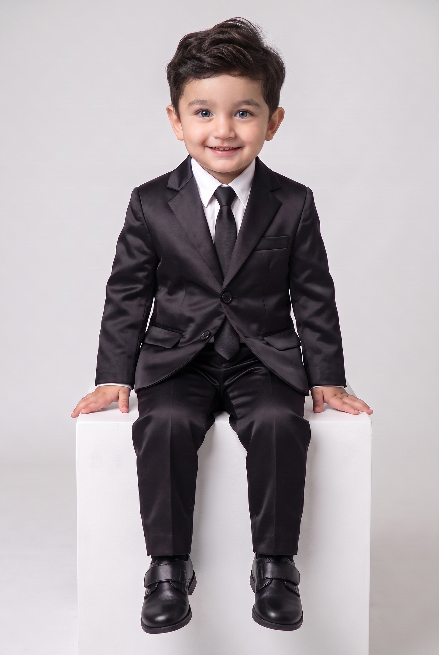 Costume Infantil Slim Italiano Prada Preto - Nicolas sentado