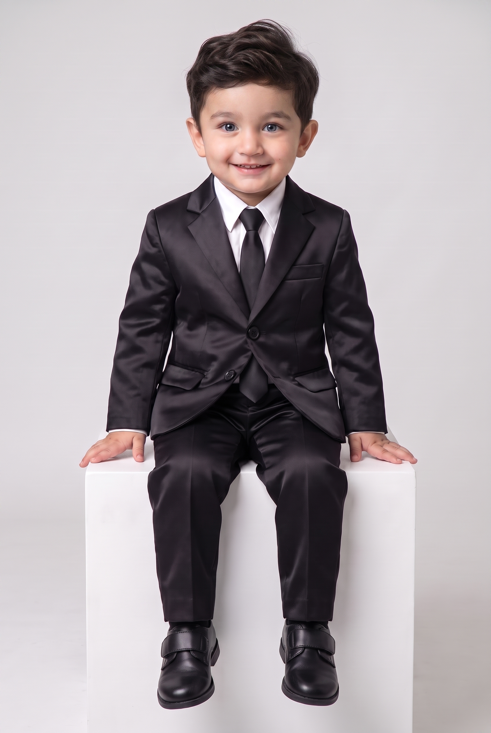 Costume Infantil Slim Italiano Prada Preto - Nicolas sentado