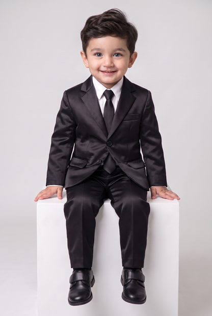 Costume Infantil Slim Italiano Prada Preto - Nicolas sentado