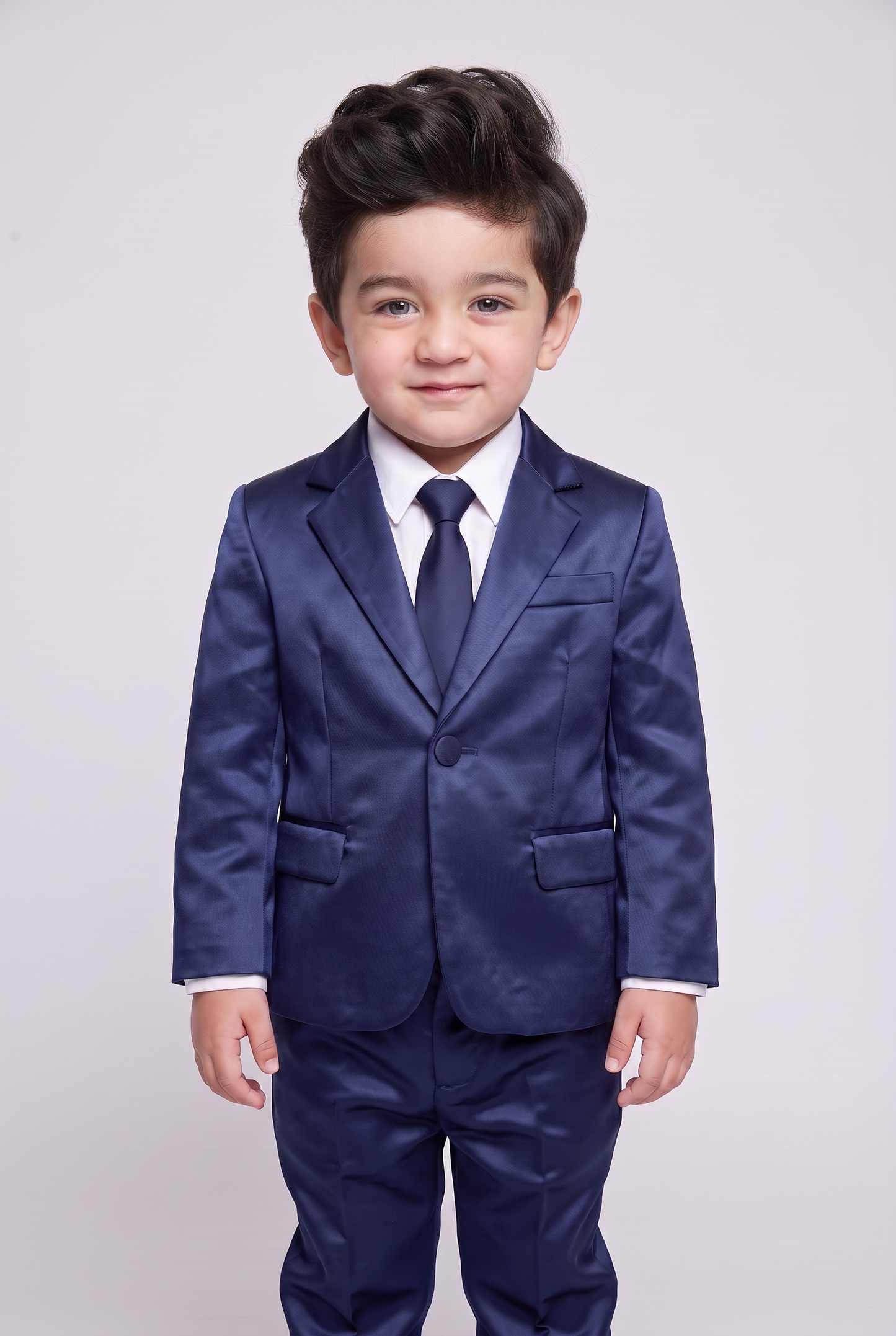 Costume Infantil Slim Italiano Prada Azul Marinho - Nicolas em pe